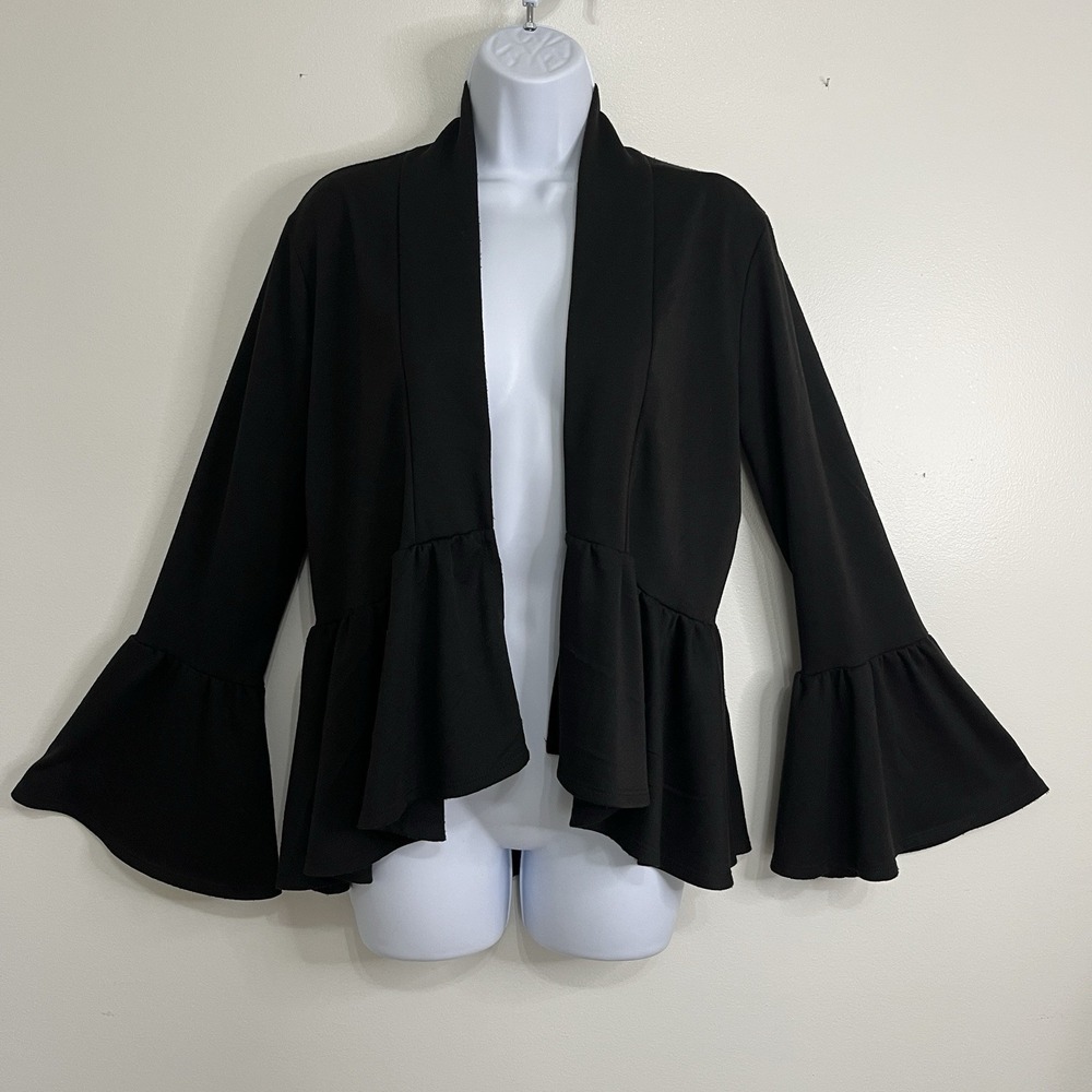 Black Bell Sleeve Cardigan Womens S Witchy Whimsigoth Victorian Layering